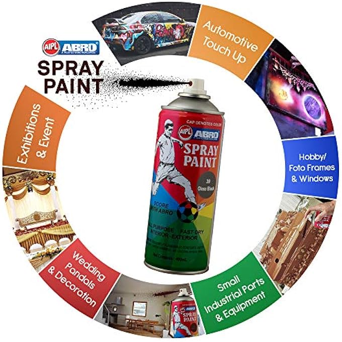 Abro SP-39 علبة طلاء رذاذ متعددة الاستخدامات للسيارات والدراجات (400 مل، لامع، 1 قطعة) - Image 2